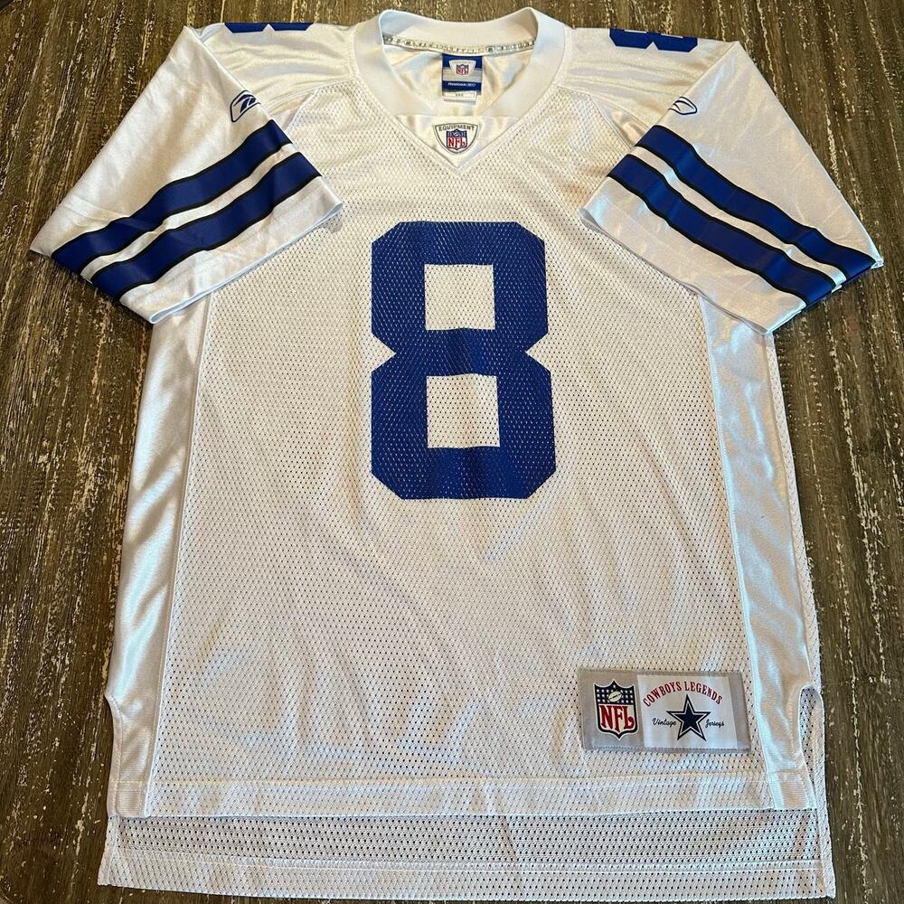 Reebok Vintage Troy Aikman Dallas Cowboys Legends NFL Jersey White Men’s Size M